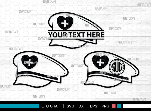 Nurse Hat Monogram, Nurse Hat Silhouette, Nurse Hat SVG, Medical Nurse Hat Svg, Hospital Uniform Svg, Cap Svg, SB00153 SVG ETC Craft 