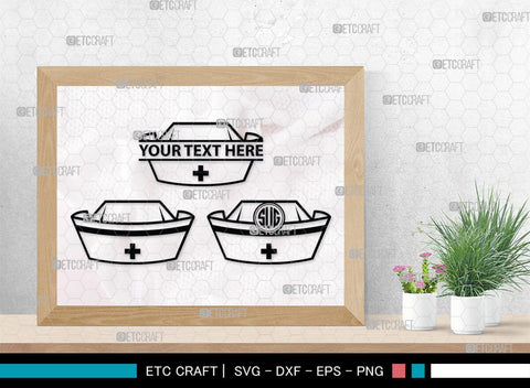 Nurse Hat Monogram, Nurse Hat Silhouette, Nurse Hat SVG, Medical Nurse Hat Svg, Hospital Uniform Svg, Cap Svg, SB00153 SVG ETC Craft 