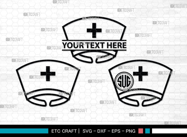 Nurse Hat Monogram, Nurse Hat Silhouette, Nurse Hat SVG, Medical Nurse Hat Svg, Hospital Uniform Svg, Cap Svg, SB00153 SVG ETC Craft 