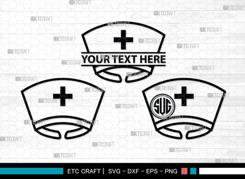 Nurse Hat Monogram, Nurse Hat Silhouette, Nurse Hat SVG, Medical Nurse Hat Svg, Hospital Uniform Svg, Cap Svg, SB00153 SVG ETC Craft 