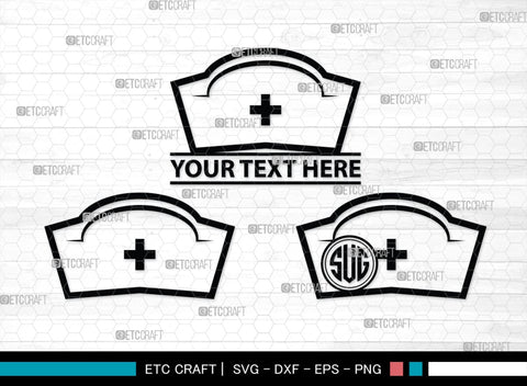 Nurse Hat Monogram, Nurse Hat Silhouette, Nurse Hat SVG, Medical Nurse Hat Svg, Hospital Uniform Svg, Cap Svg, SB00153 SVG ETC Craft 