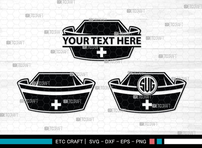 Nurse Hat Monogram, Nurse Hat Silhouette, Nurse Hat SVG, Medical Nurse Hat Svg, Hospital Uniform Svg, Cap Svg, SB00153 SVG ETC Craft 