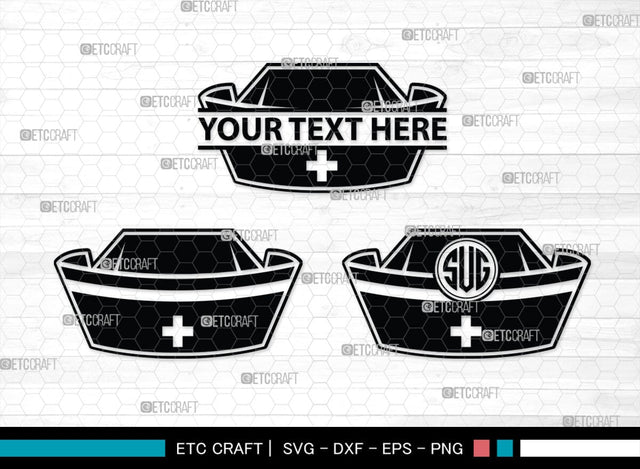 Nurse Hat Monogram, Nurse Hat Silhouette, Nurse Hat SVG, Medical Nurse Hat Svg, Hospital Uniform Svg, Cap Svg, SB00153 SVG ETC Craft 