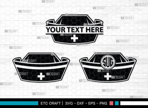 Nurse Hat Monogram, Nurse Hat Silhouette, Nurse Hat SVG, Medical Nurse Hat Svg, Hospital Uniform Svg, Cap Svg, SB00153 SVG ETC Craft 