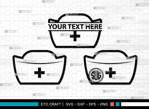 Nurse Hat Monogram, Nurse Hat Silhouette, Nurse Hat SVG, Medical Nurse Hat Svg, Hospital Uniform Svg, Cap Svg, SB00153 SVG ETC Craft 