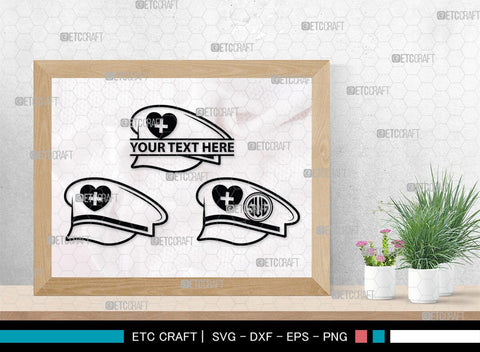 Nurse Hat Monogram, Nurse Hat Silhouette, Nurse Hat SVG, Medical Nurse Hat Svg, Hospital Uniform Svg, Cap Svg, SB00153 SVG ETC Craft 