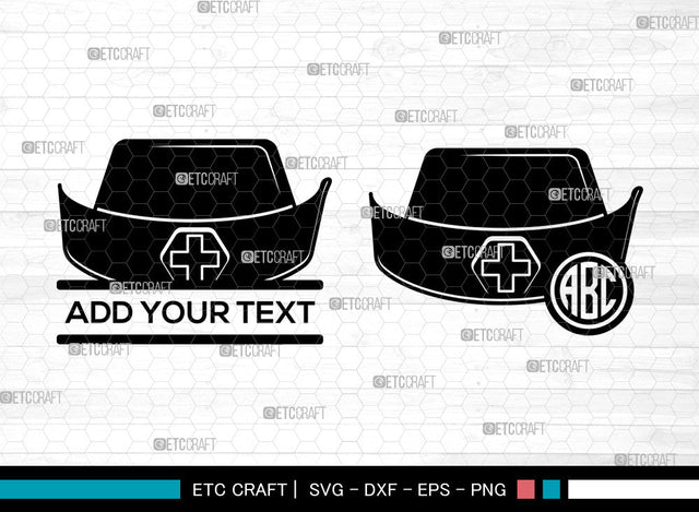 Nurse Hat Monogram SVG, Medical Hat svg, Split Monogram Svg, Nurse Life Svg, Medical Svg, Nurses Cap Svg, Nurse Hat Svg SVG ETC Craft 