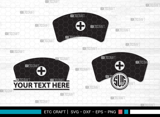 Nurse Hat Monogram SVG, Medical Nurse Hat Svg, Nurses Cap Svg, Cap Svg, Medical Hat Svg, Hospital Uniform Svg, Nurse Svg, Nurse Life Svg, Nurse Hat Monogram SVG ETC Craft 