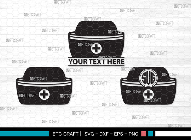 Nurse Hat Monogram SVG, Medical Nurse Hat Svg, Nurses Cap Svg, Cap Svg, Medical Hat Svg, Hospital Uniform Svg, Nurse Svg, Nurse Life Svg, Nurse Hat Monogram SVG ETC Craft 