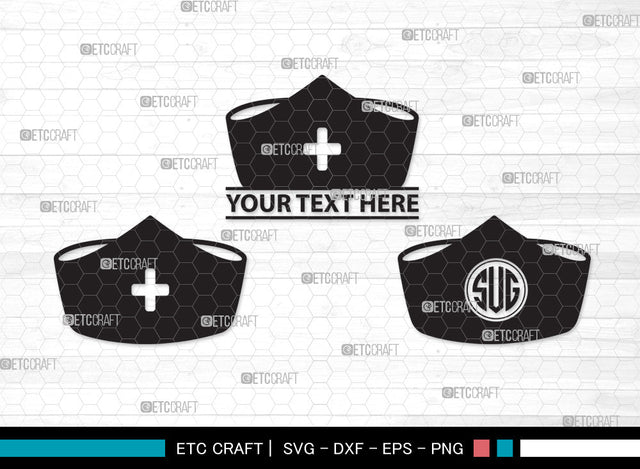 Nurse Hat Monogram SVG, Medical Nurse Hat Svg, Nurses Cap Svg, Cap Svg, Medical Hat Svg, Hospital Uniform Svg, Nurse Svg, Nurse Life Svg, Nurse Hat Monogram SVG ETC Craft 