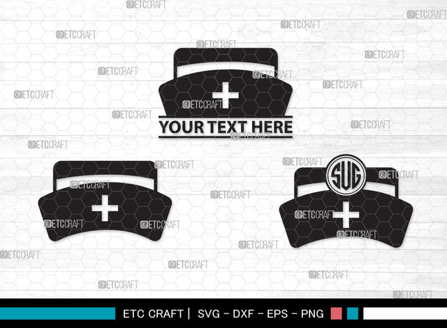 Nurse Hat Monogram SVG, Medical Nurse Hat Svg, Nurses Cap Svg, Cap Svg, Medical Hat Svg, Hospital Uniform Svg, Nurse Svg, Nurse Life Svg, Nurse Hat Monogram SVG ETC Craft 