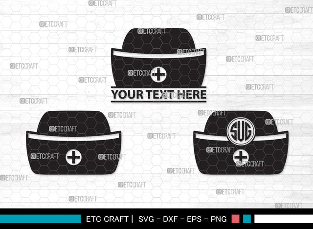 Nurse Hat Monogram SVG, Medical Nurse Hat Svg, Nurses Cap Svg, Cap Svg, Medical Hat Svg, Hospital Uniform Svg, Nurse Svg, Nurse Life Svg, Nurse Hat Monogram SVG ETC Craft 