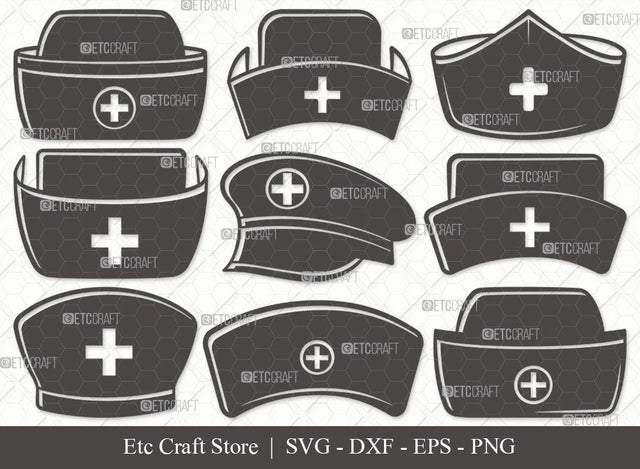 nurse hat, nurse hat svg, medical nurse hat, cap svg, medical hat, nurse svg, nurses cap, hospital uniform, clipart, outline, silhouette, cricut, cut file, SVG ETC Craft 