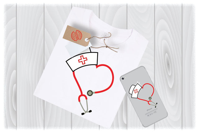 Nurse Hat Stethoscope SVG Files for Cricut Designs | Nurse SVG Files SVG My Sew Cute Boutique 