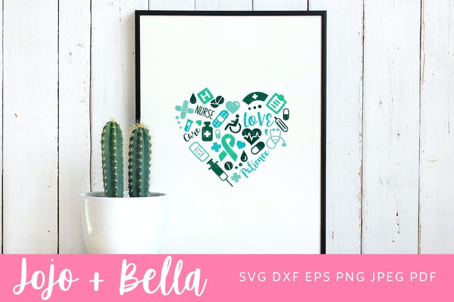 Nurse Heart Svg, Nursing Svg, Nurse life Svg, Nurse Svg, Nurse Cut File, Nurse Png, Nursing, Svg Files For Cricut, Sublimation, Silhouette SVG Jojo&Bella 