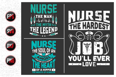 Nurse Lettering Quotes SVG Design Bundle. SVG uniquesvg99 