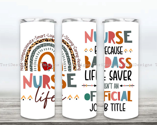 Nurse life 20oz Skinny Tumbler Sublimation Designs, Nurse PNG File Digital Download, Nurse tumbler png, Nurse tumbler wrap sublimation png Sublimation ToriDesigns 