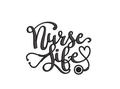 Nurse Life Embroidery Design, Nurse Heart, Stethoscope Embroidery File, 3 sizes, Instant download Embroidery/Applique DESIGNS Nino Nadaraia 