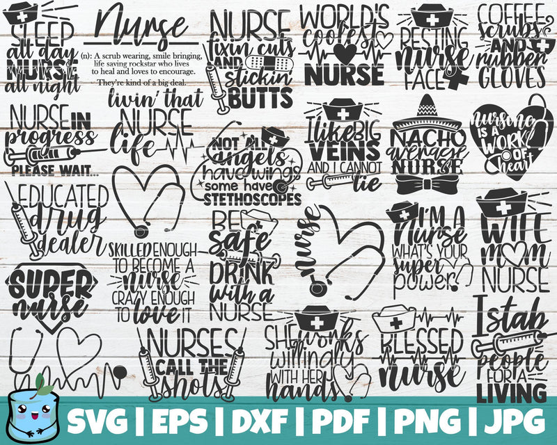 Nurse Life SVG Bundle SVG MintyMarshmallows 