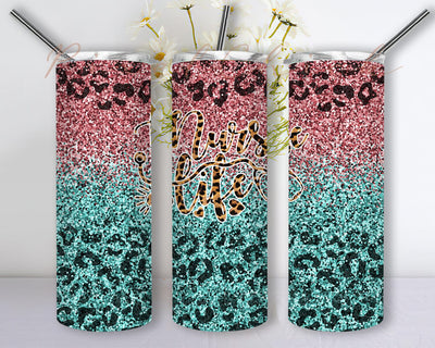 Nurse Life Tumbler Design, Nurse Leopard 20oz Skinny Tumbler, Stethoscope Design Png, Leopard Glitter Tumbler Wrap, Nursing Design Png, Digital Download Sublimation PixelChick 