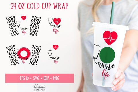 Nursing Starbucks Cold Cup Wrap SVG. Venti Cup. Valentines - So Fontsy