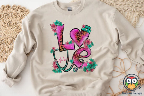 Nurse LOVE PNG Sublimation Sublimation Owlsome.Designs 