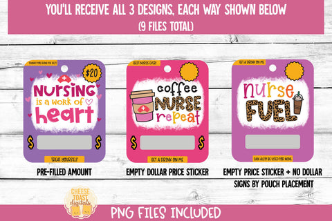 Nurse Money Card PNG Designs | Nurse Appreciation Gift Sublimation Cheese Toast Digitals 