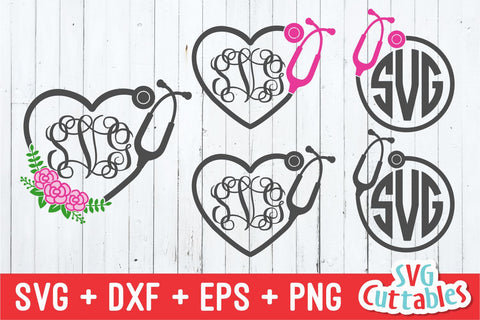 Nurse Monogram Frames SVG Svg Cuttables 