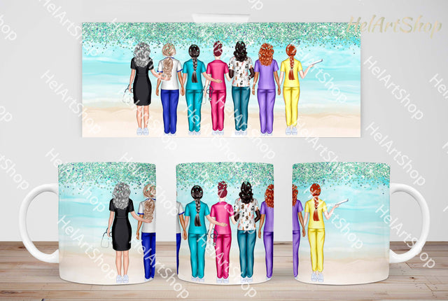 Nurse Mug PNG | Mug Wrap Sublimation _HelArtShop_ 