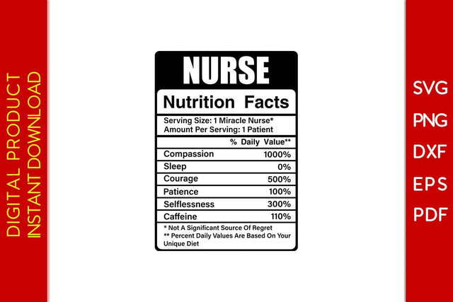 Nurse Nutrition Facts SVG PNG PDF Cut File SVG Creativedesigntee 