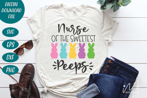 nurse of the sweetest Peeps svg, Easter nurse svg, Easter nurse t shirt svg SVG Isabella Machell 