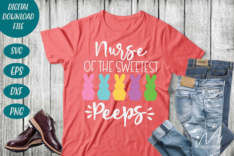 nurse of the sweetest Peeps svg, Easter nurse svg, Easter nurse t shirt svg SVG Isabella Machell 