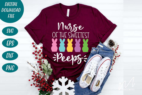 nurse of the sweetest Peeps svg, Easter nurse svg, Easter nurse t shirt svg SVG Isabella Machell 
