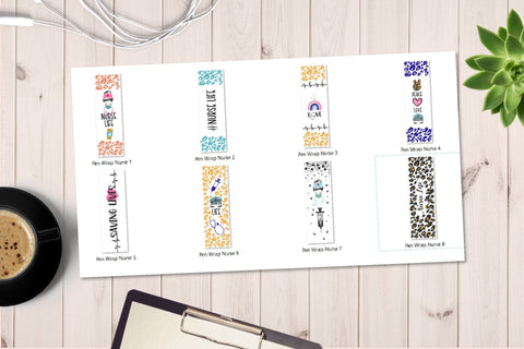 Nurse Pen Wraps SVG Bundle 8 Nursing Pen Waterslides SVG OrangeBrushStudio 