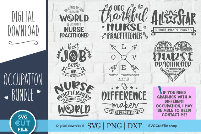 Nurse practitioner svg bundle for Cricut SVG SVG Cut File 