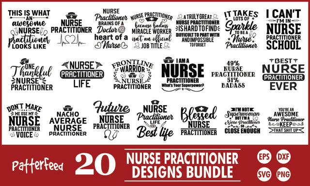 Nurse Practitioner SVG Designs Bundle SVG PatternFeed8 