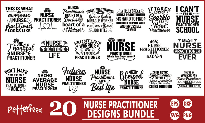 Nurse Practitioner SVG Designs Bundle SVG PatternFeed8 