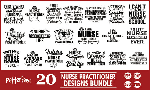 Nurse Practitioner SVG Designs Bundle SVG PatternFeed8 