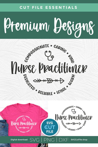 Nurse practitioner svg with round circle for men or women SVG SVG Cut File 