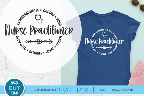Nurse practitioner svg with round circle for men or women SVG SVG Cut File 