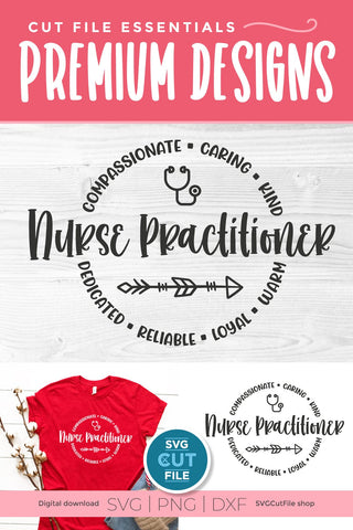 Nurse practitioner svg with round circle for men or women SVG SVG Cut File 