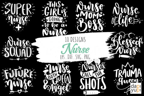Nurse Quotes Bundle, Nurse Lettering SVG SVG dapiyupi store 