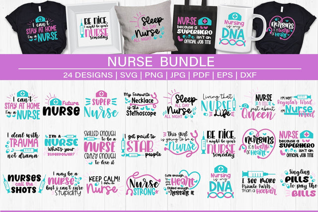 Nurse Quotes Bundle SVG | Nurse Cut Files Bundle SVG TatiStudio 