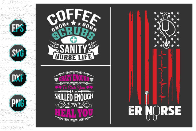 Nurse quotes svg bundle, Nurses typographic saying bundle. SVG uniquesvg99 