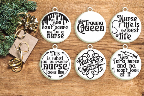 Nurse Round Ornament Svg Bundle. Christmas Ornaments Svg. Stethoscope Svg. Doctor Svg. Nursing Quotes, Sayings, Phrases Dxf Eps Png Pdf SVG Mint And Beer Creations 