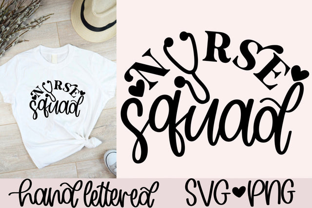 Nurse squad svg, nurse crew svg, nurse team svg, nurse shirt svg, school nurse svg, hand lettered svg, gift for nurse svg,nursing school svg SVG AnitaAlyiaLettering 