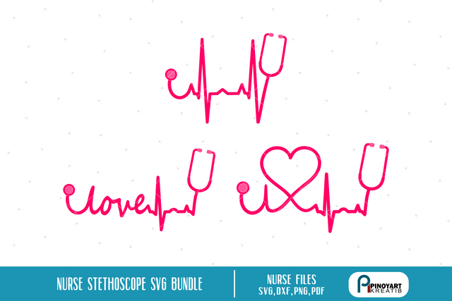 Nurse Stethoscope Svg Bundle SVG Pinoyart Kreatib