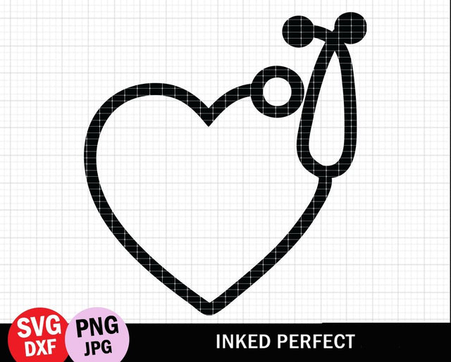 Nurse Stethoscope SVG Inked Perfect 
