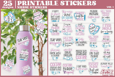 Nurse Stickers Bundle | Funny Nurse Stickers | Vol1 Sublimation Carla C Designs 