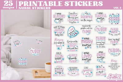 Nurse Stickers Bundle | Funny Nurse Stickers | Vol2 Sublimation Carla C Designs 